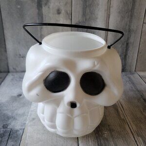 Vintage Blow Mold Candy Holder Skelton Halloween